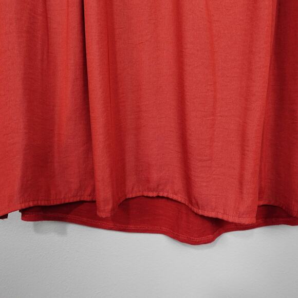 Anthropologie Dolan Lucille Tie Neck Peasant Top Sz S Rust Red Mixed Media - Picture 4 of 12